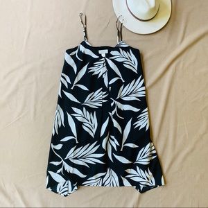 NWOT Loft Black and White Leaf Print Dress